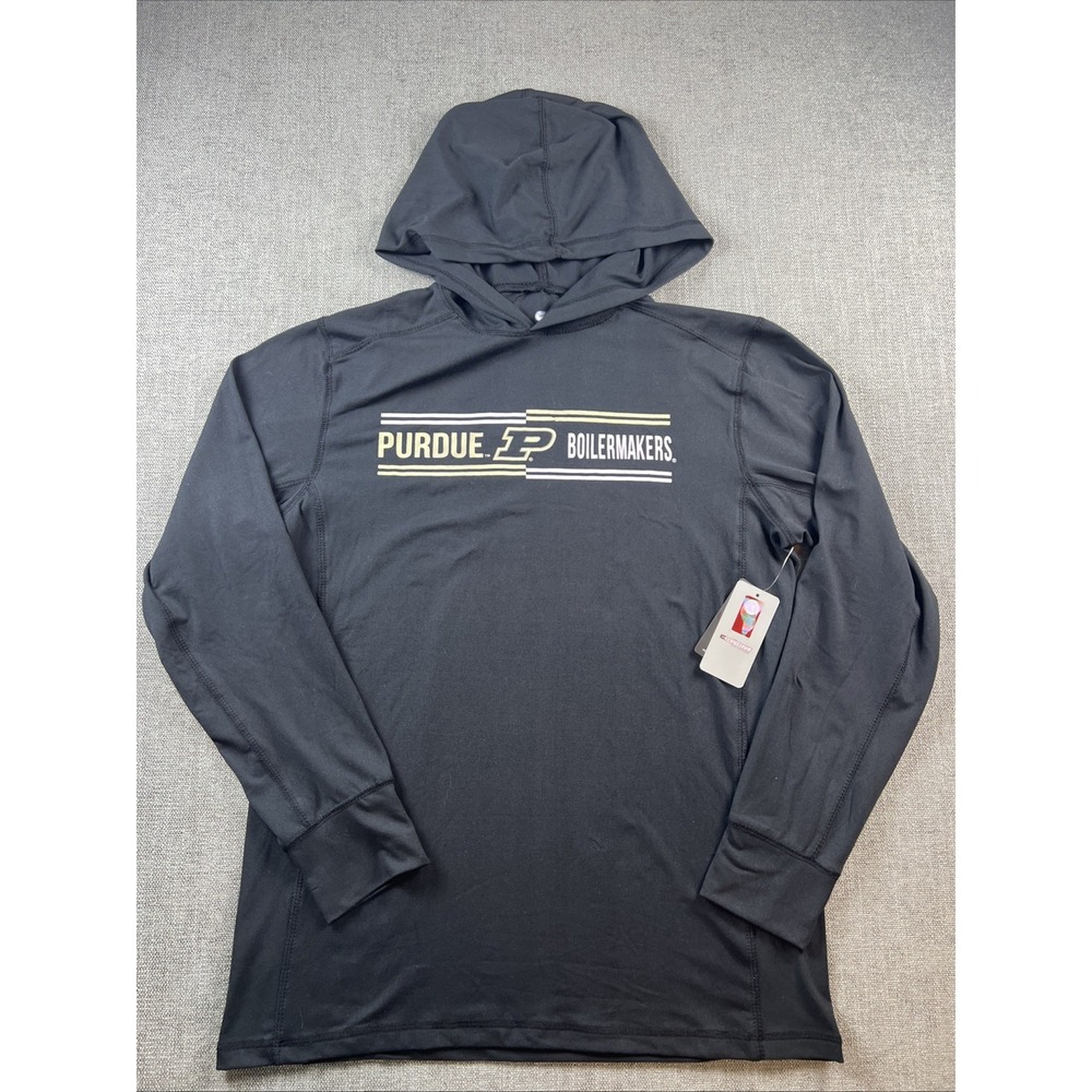 Colosseum Purdue Boilermakers Hoodie Men's M Lightweight Black Spellout Logo NWT